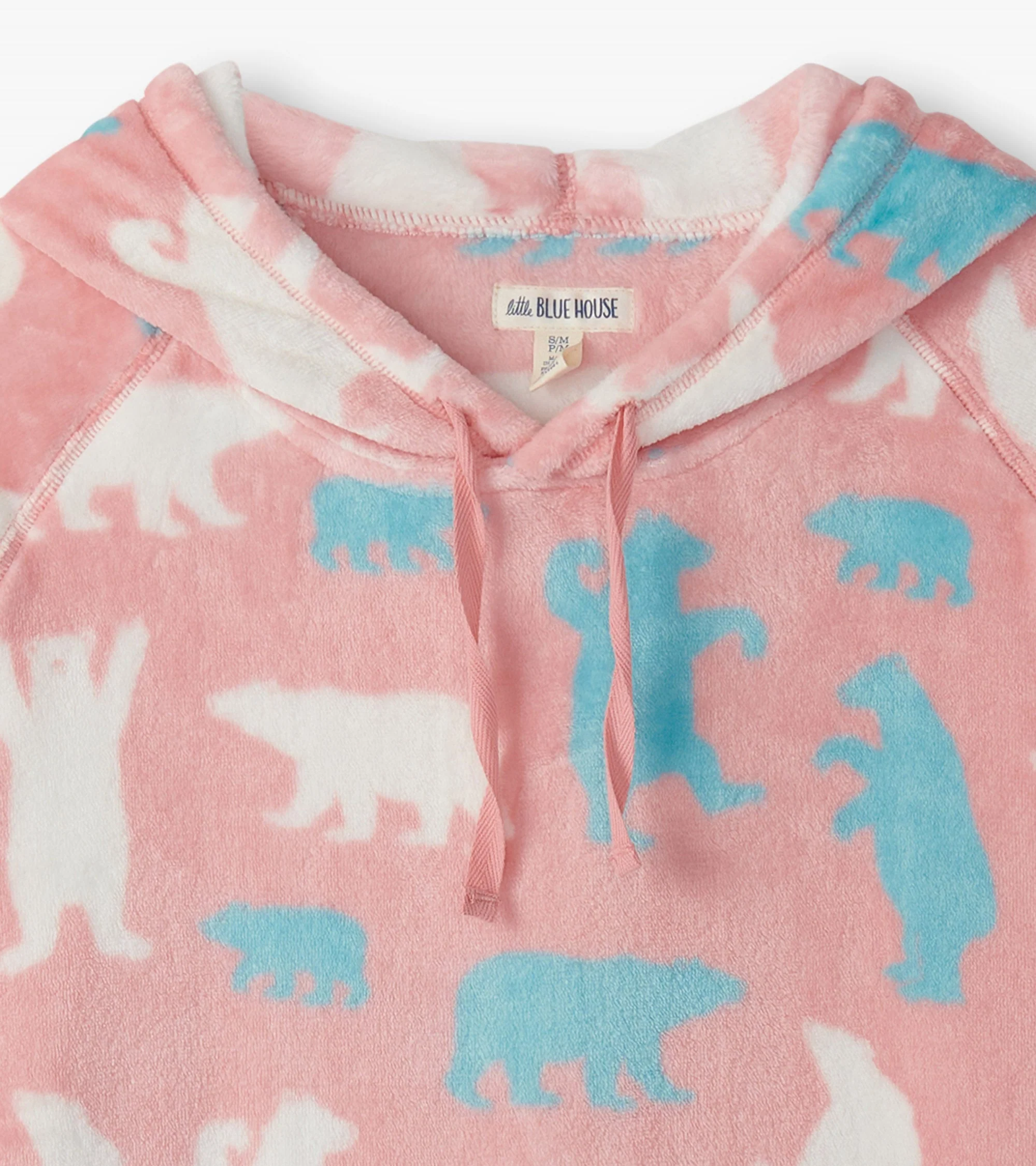 Women's Pink Polar Bears Oversized Fleece Hoodie - Image 5