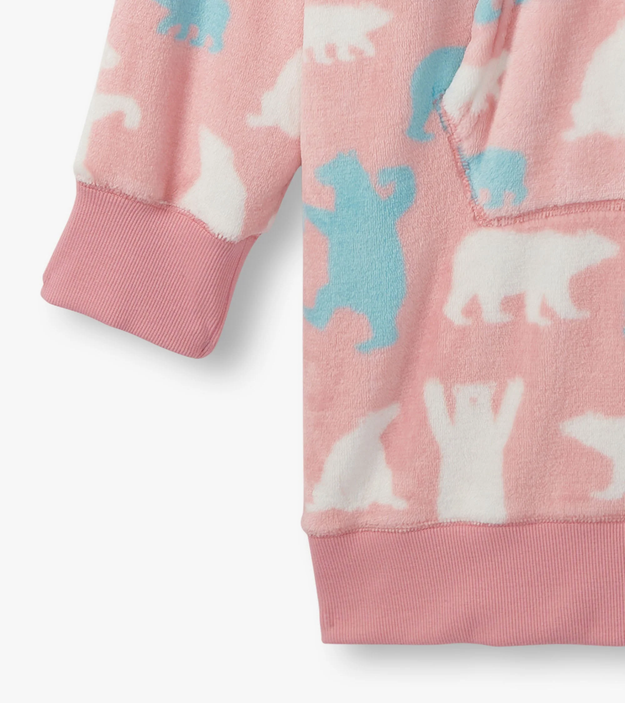 Women's Pink Polar Bears Oversized Fleece Hoodie - Image 6