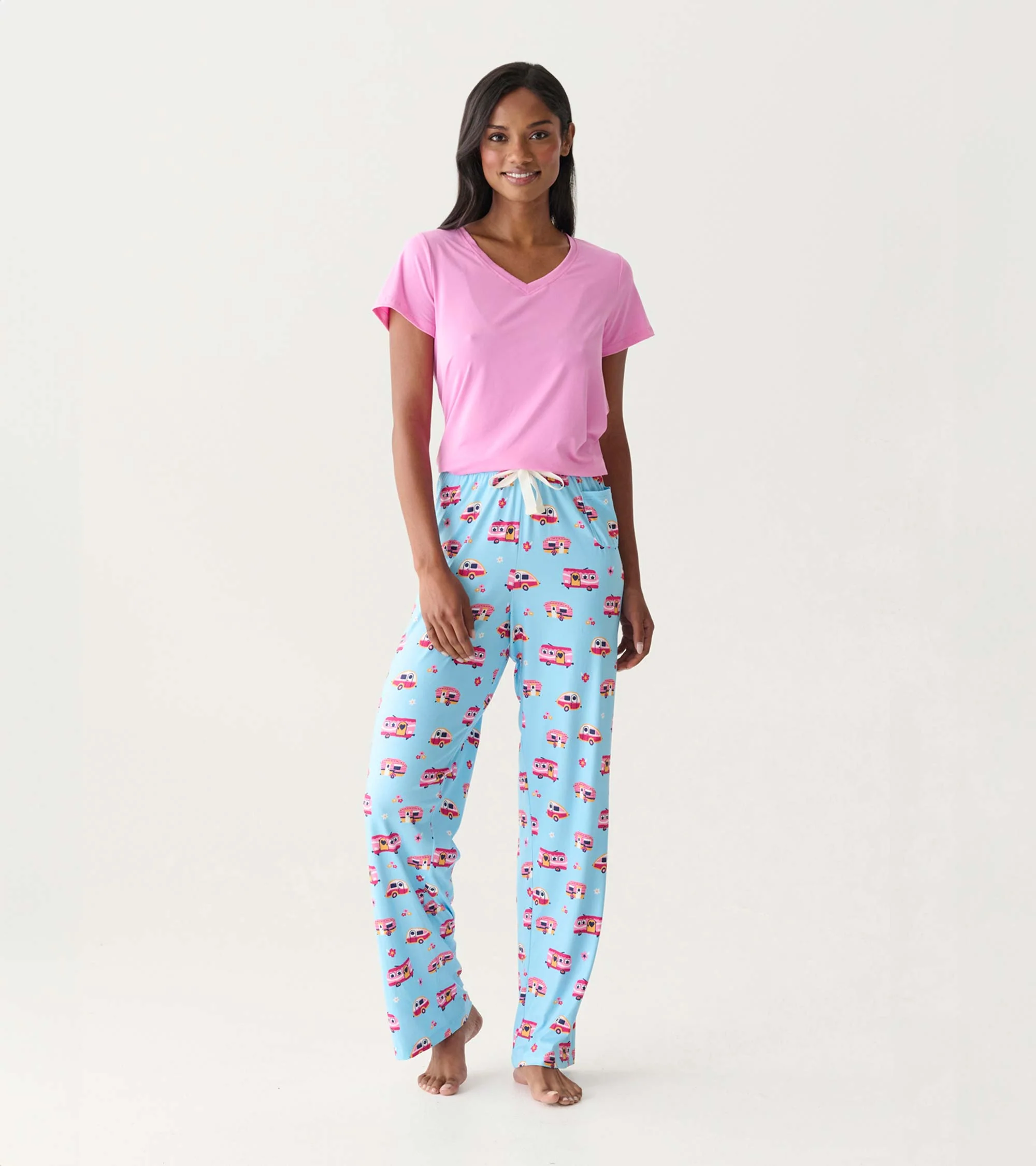 Women's Pink V-Neck T-Shirt - Image 3