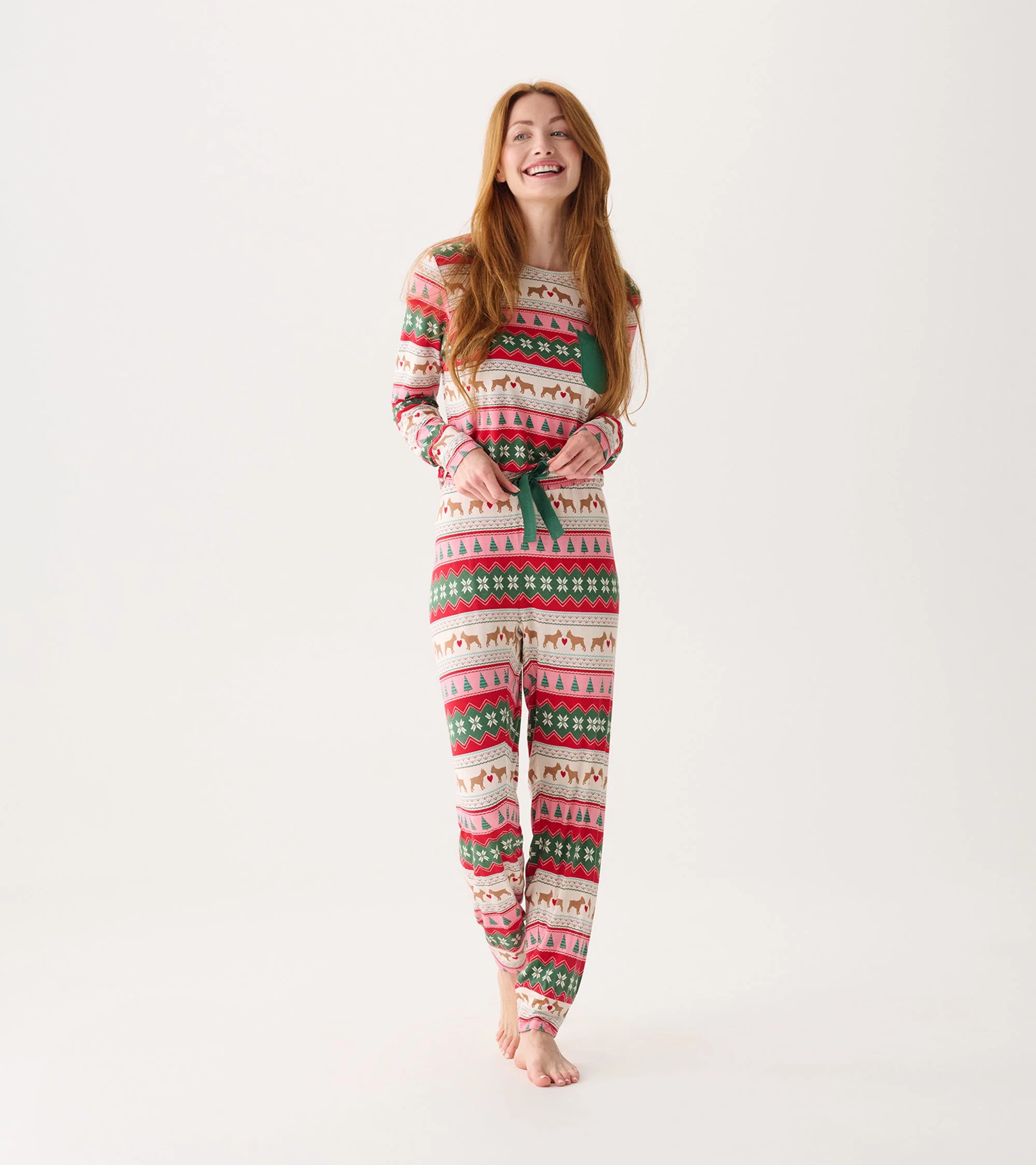 Women's Puppy Hearts Fairisle Bamboo Pajama Set
