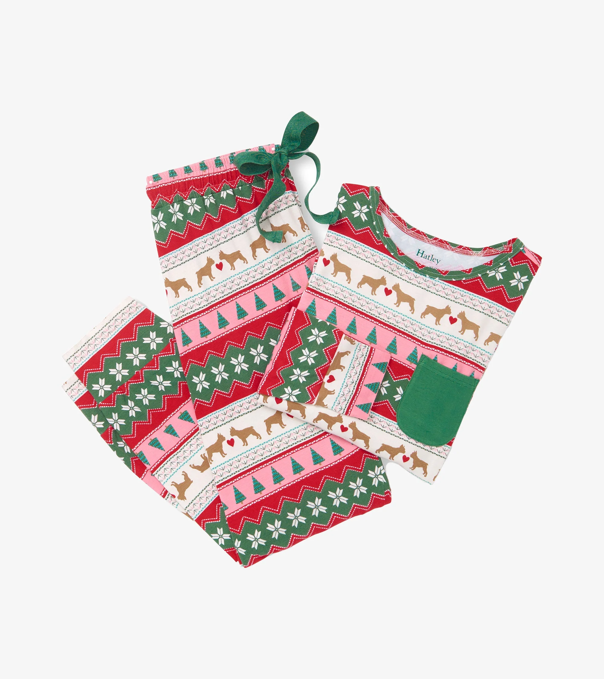 Women's Puppy Hearts Fairisle Bamboo Pajama Set - Image 2