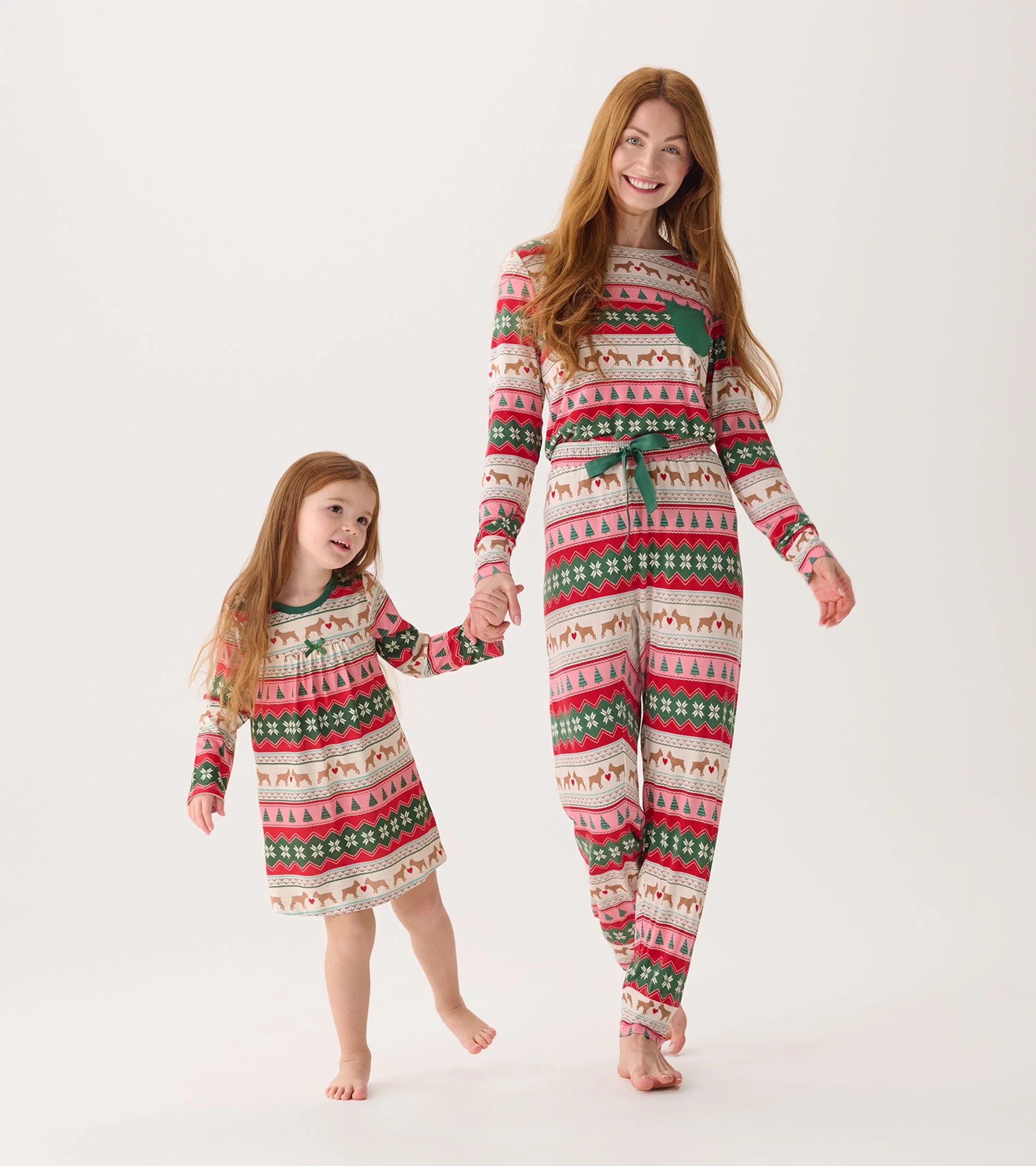 Women's Puppy Hearts Fairisle Bamboo Pajama Set - Image 5