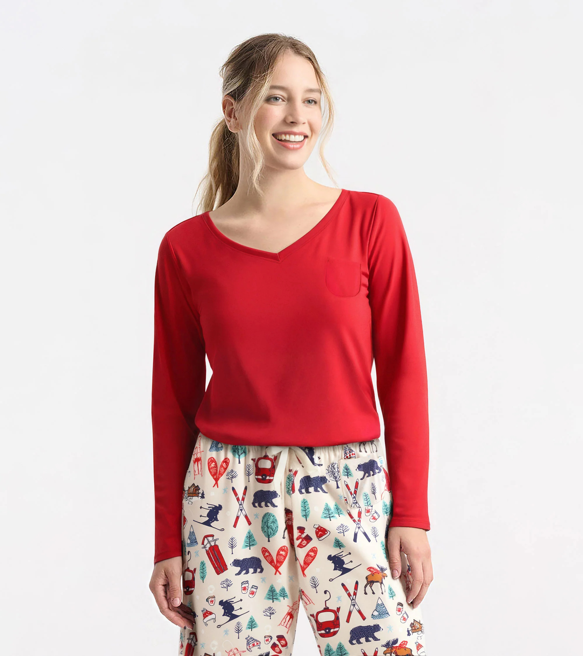 Women's Red Long Sleeve T-Shirt