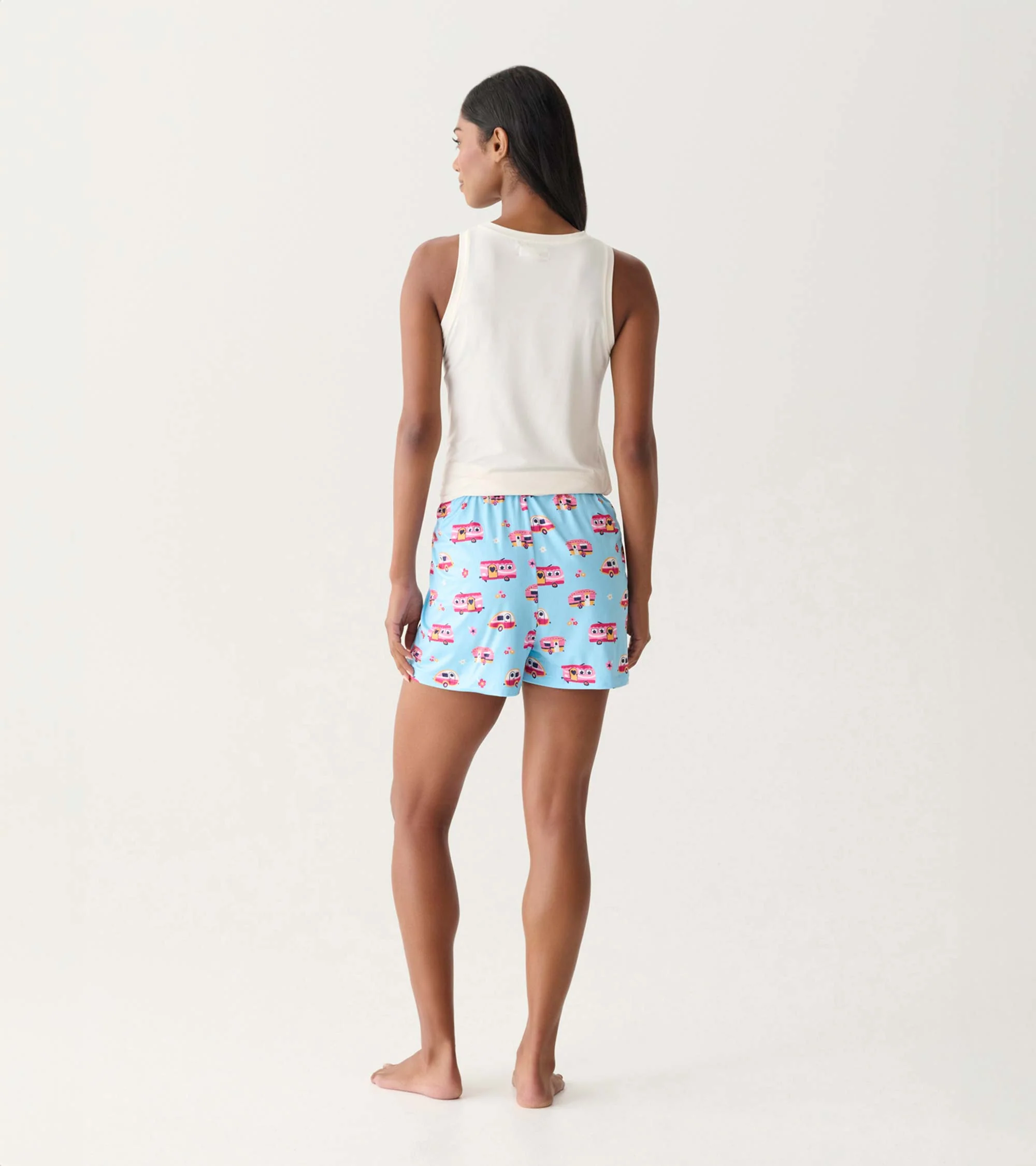 Women's Retro Campers Polyknit Pajama Shorts - Image 4