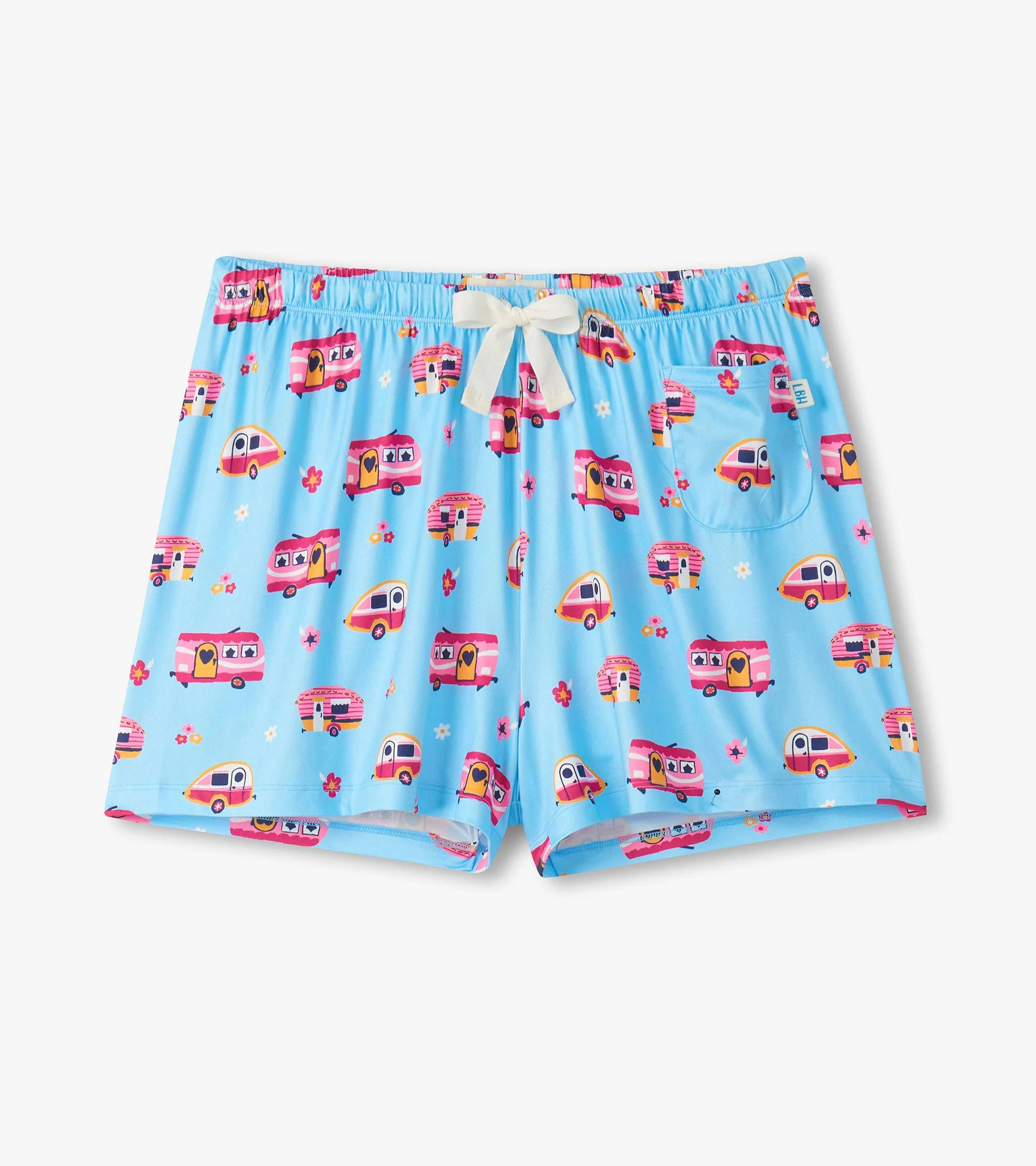 Women's Retro Campers Polyknit Pajama Shorts - Image 5