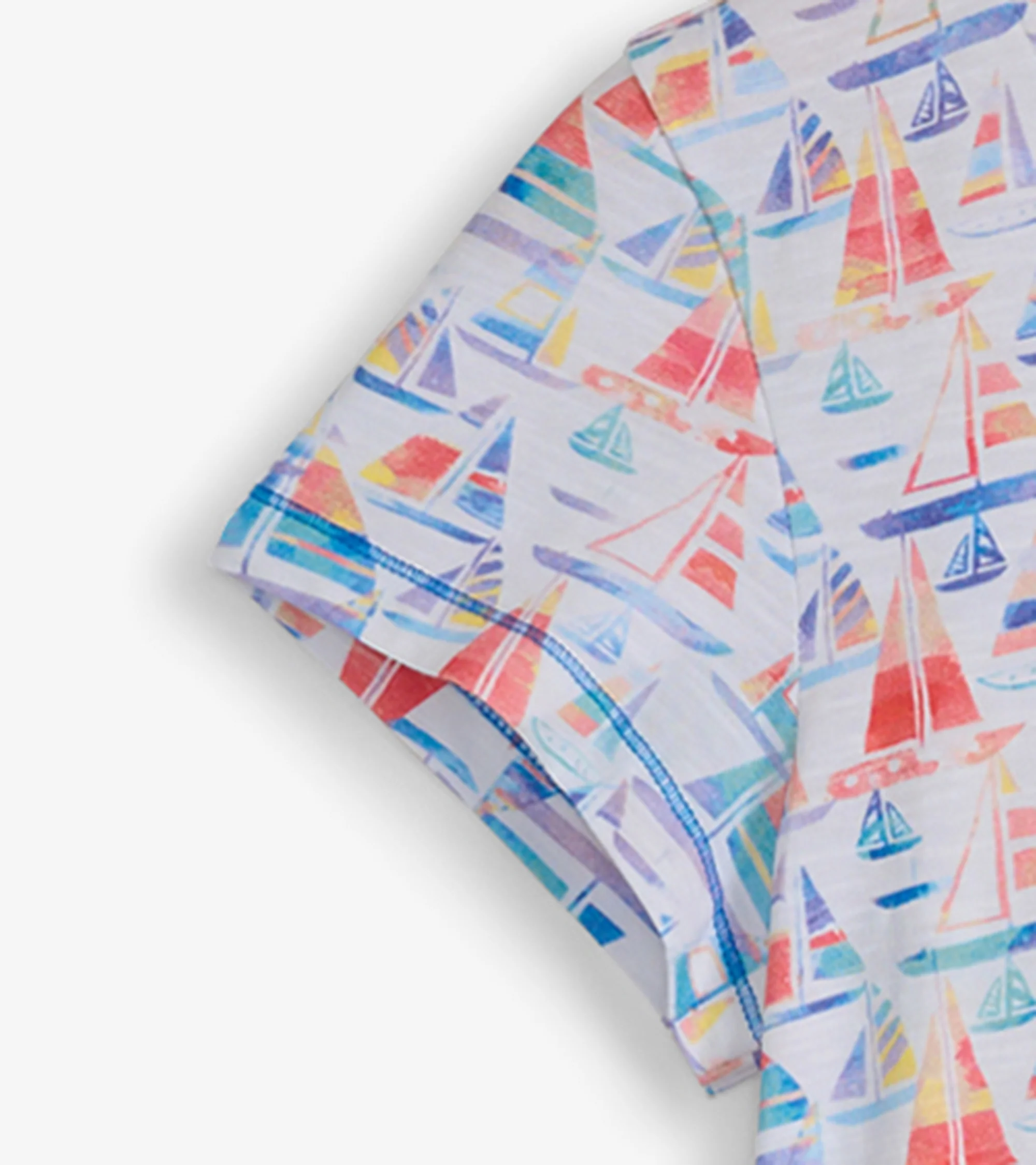 Women's Sailboat Print Crew Neck T-Shirt Dress - Image 5