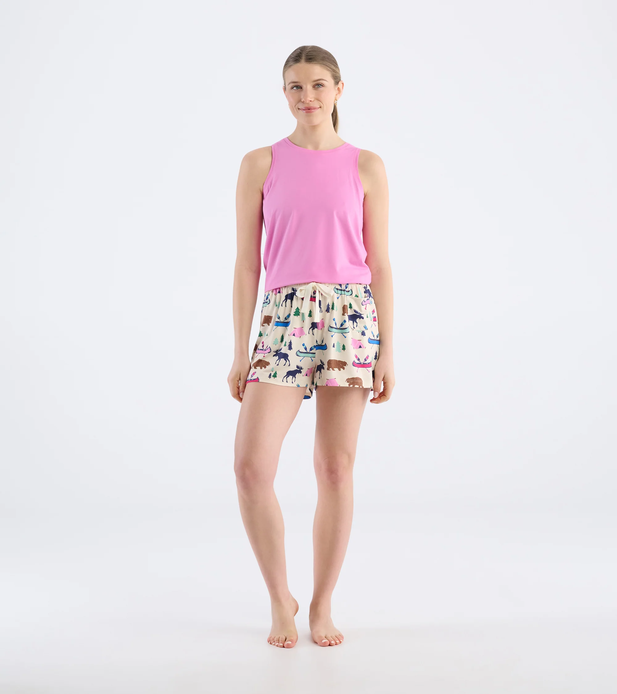 Women's Sketch Country Polyknit Pajama Shorts - Image 3