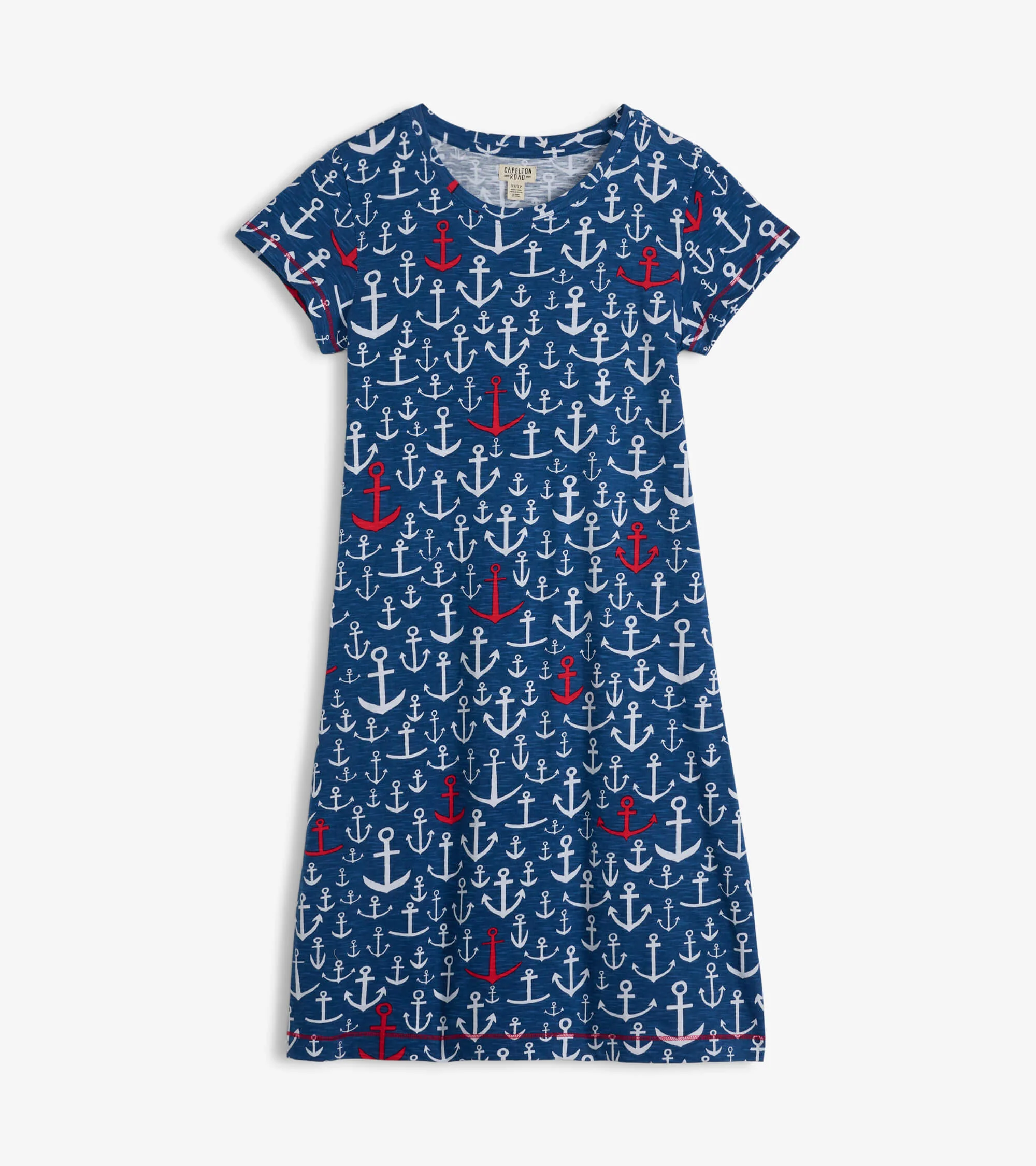 Women's Stacked Anchors Crew Neck T-Shirt Dress - Image 2