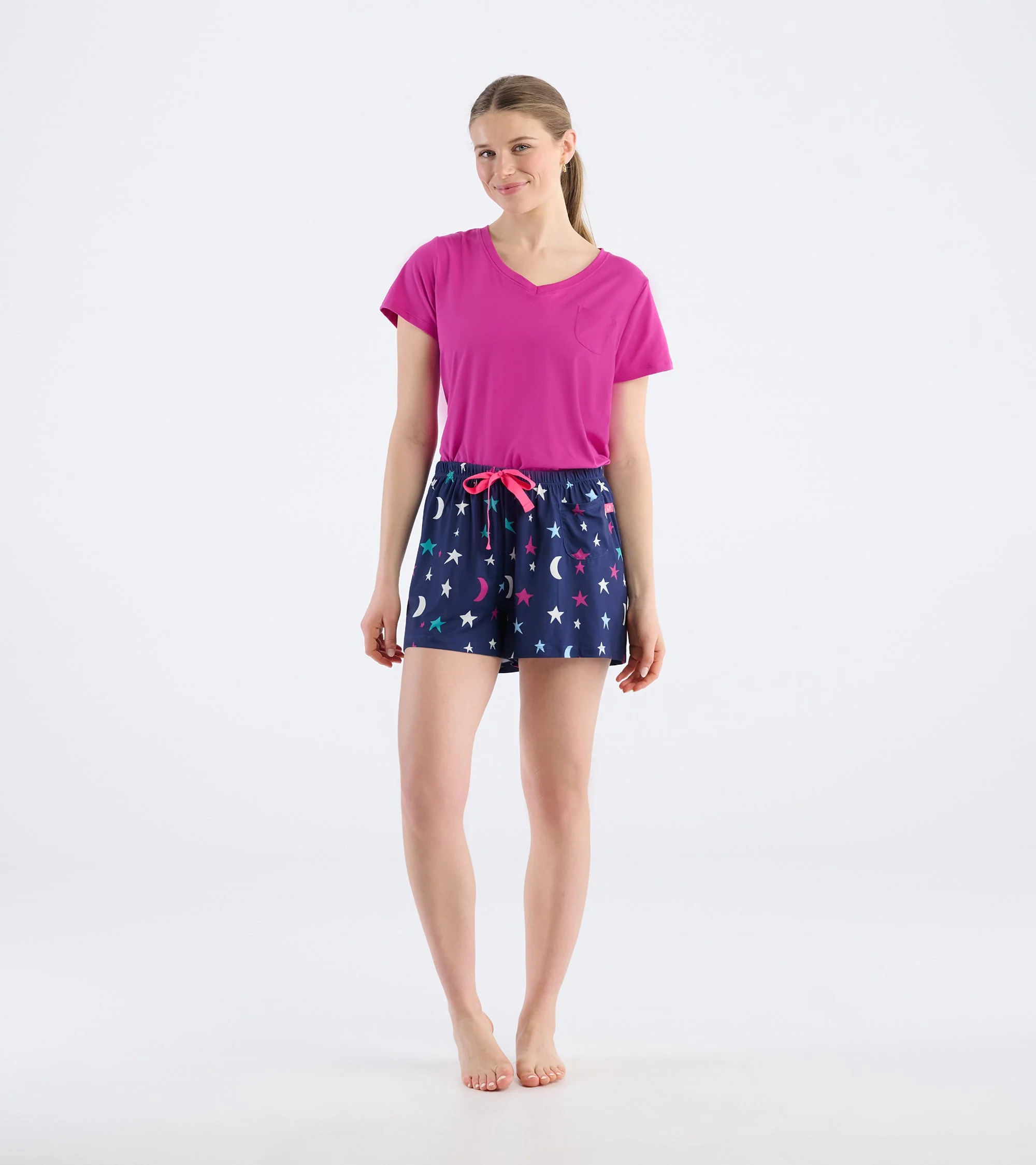 Women's Starry Night Polyknit Pajama Shorts - Image 3