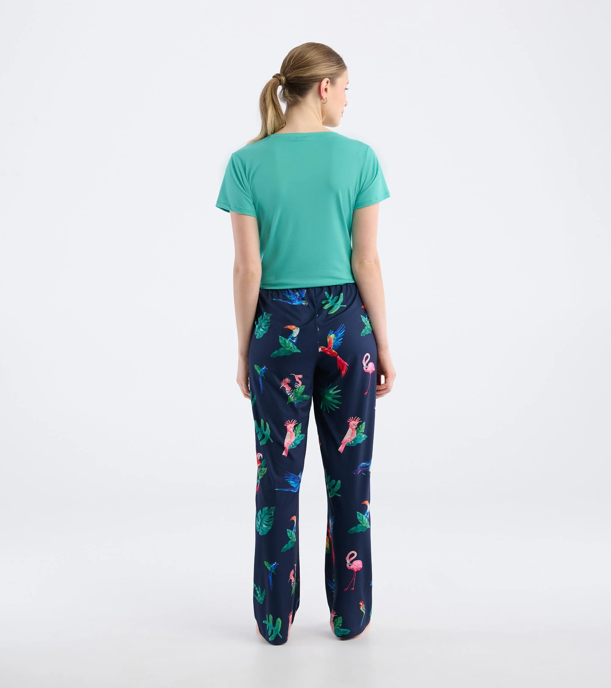 Women's Tropical Birds Polyknit Pajama Pants - Image 4