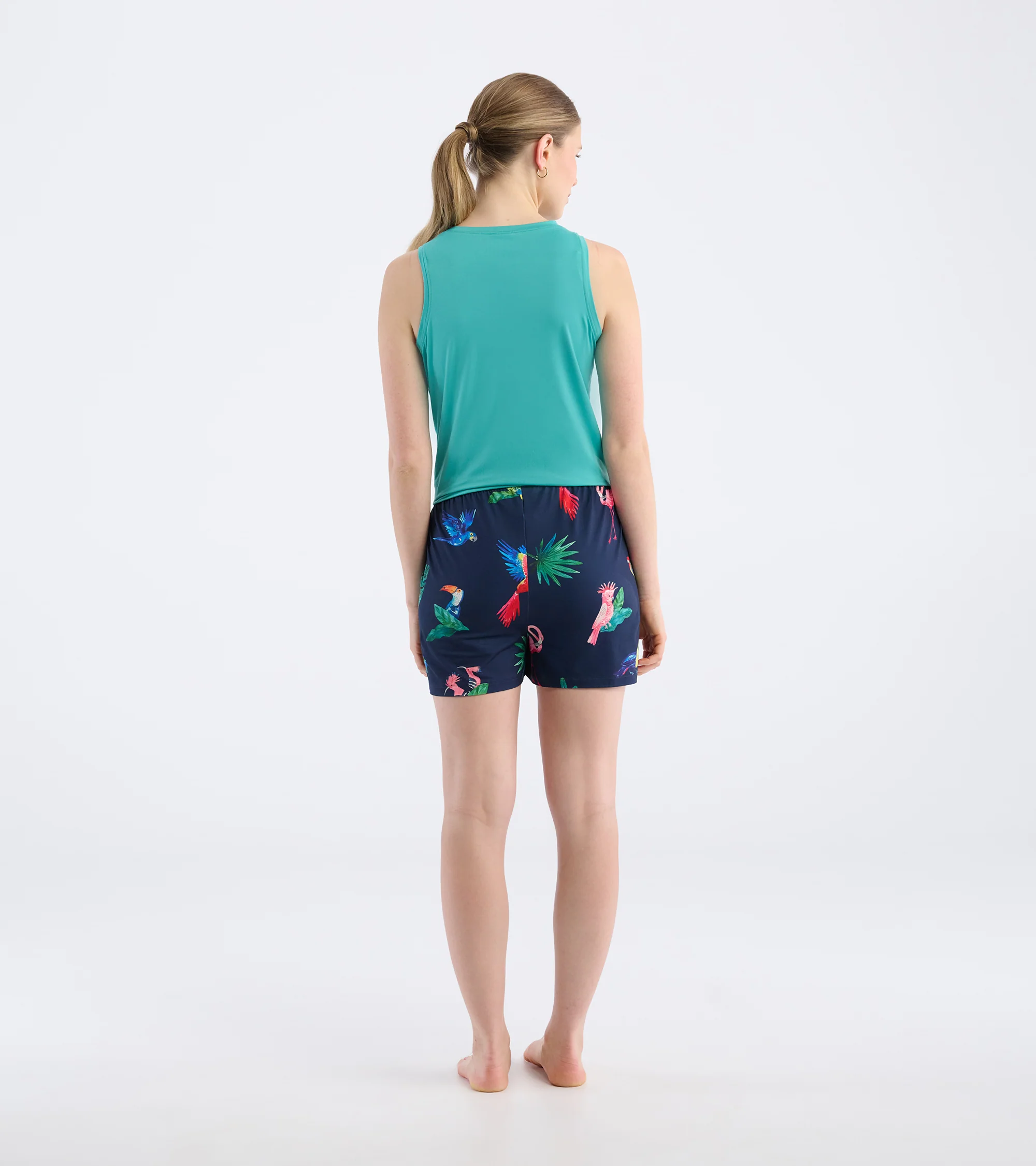 Women's Tropical Birds Polyknit Pajama Shorts - Image 4