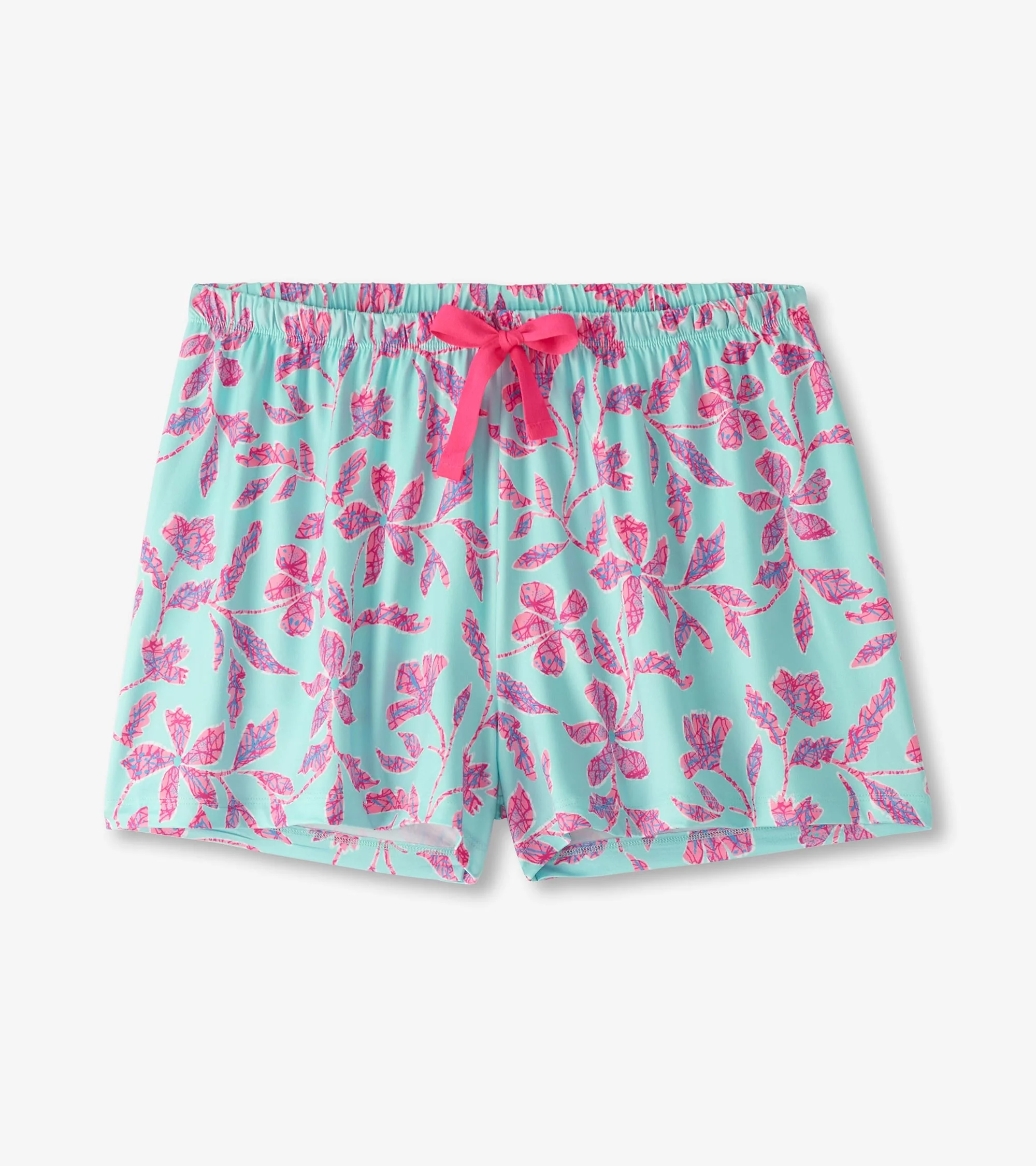 Women's Turquoise Batik Flowers Short Pajama Set - Image 5
