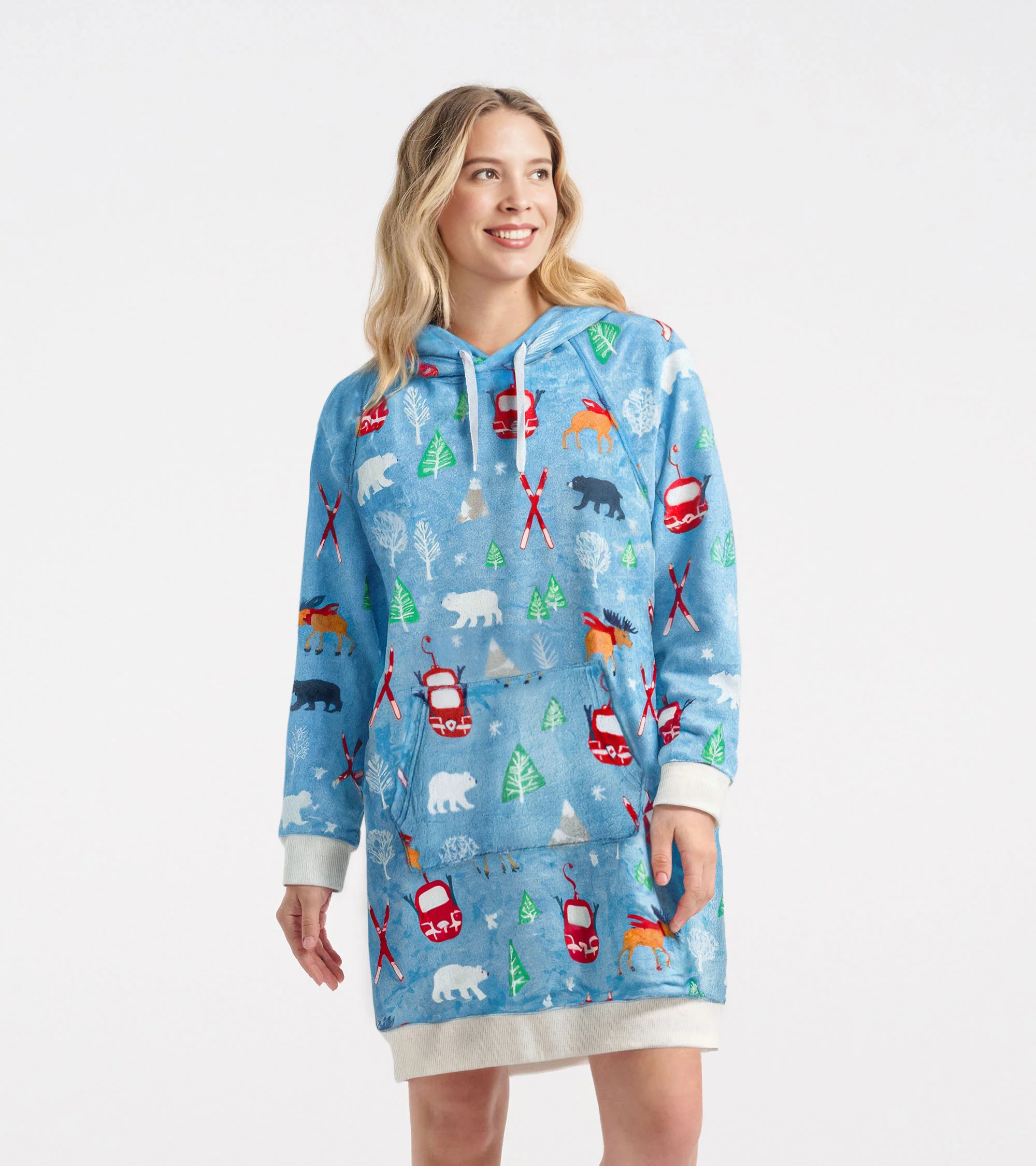 Women's Vintage Ski Oversized Fleece Hoodie