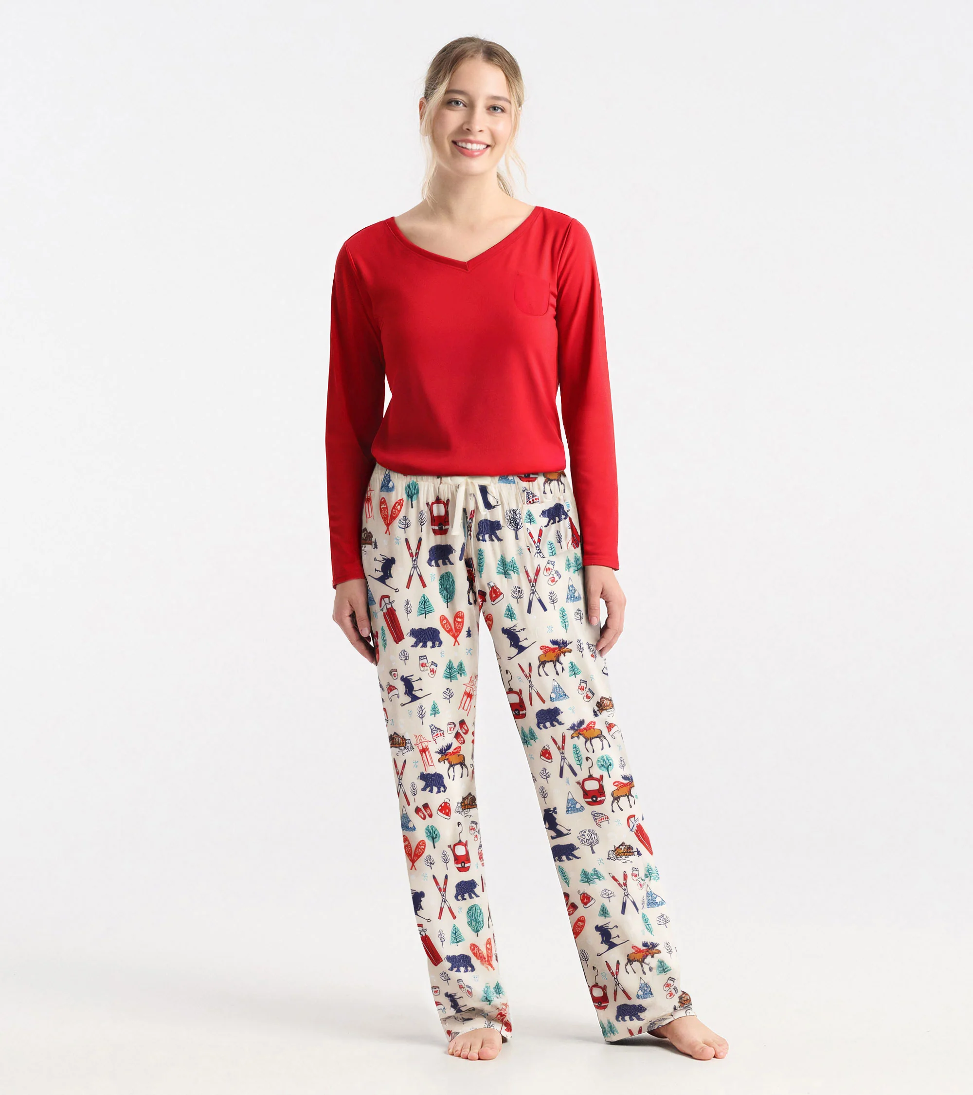 Women's Vintage Ski Polyknit Pajama Pants - Image 3