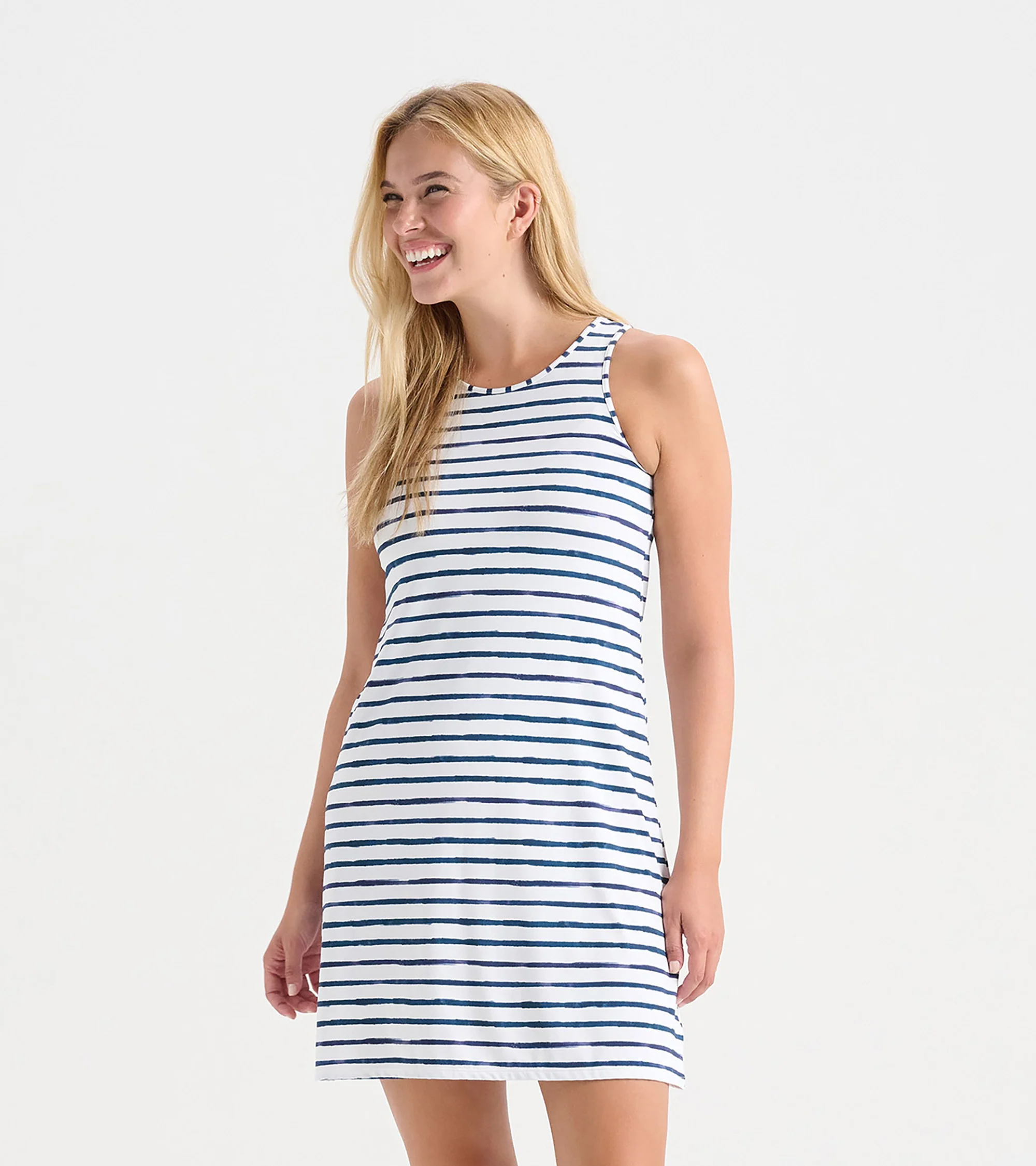 Women's Watercolor Stripes Summer Dress