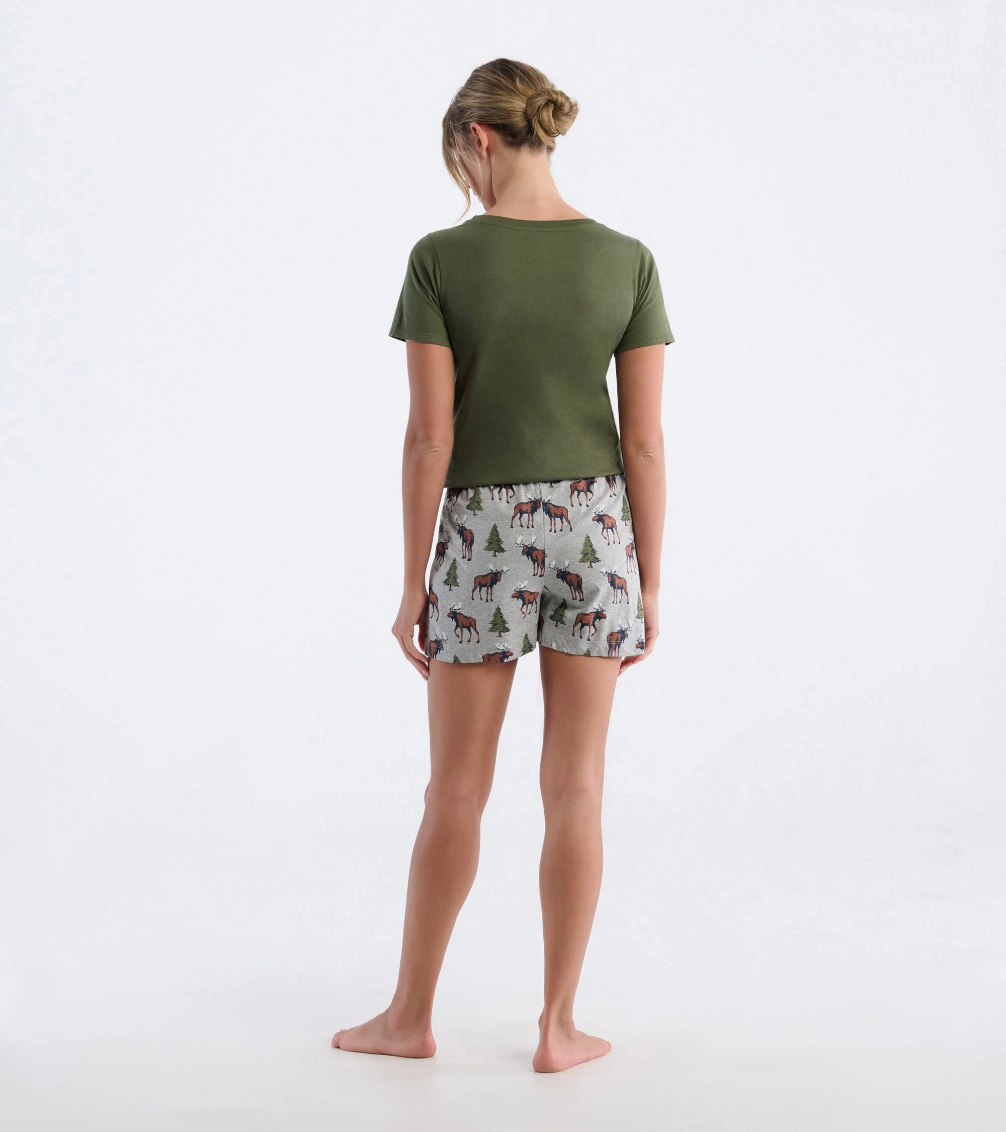 Women's Wild Moose Cotton Pajama Shorts - Image 4