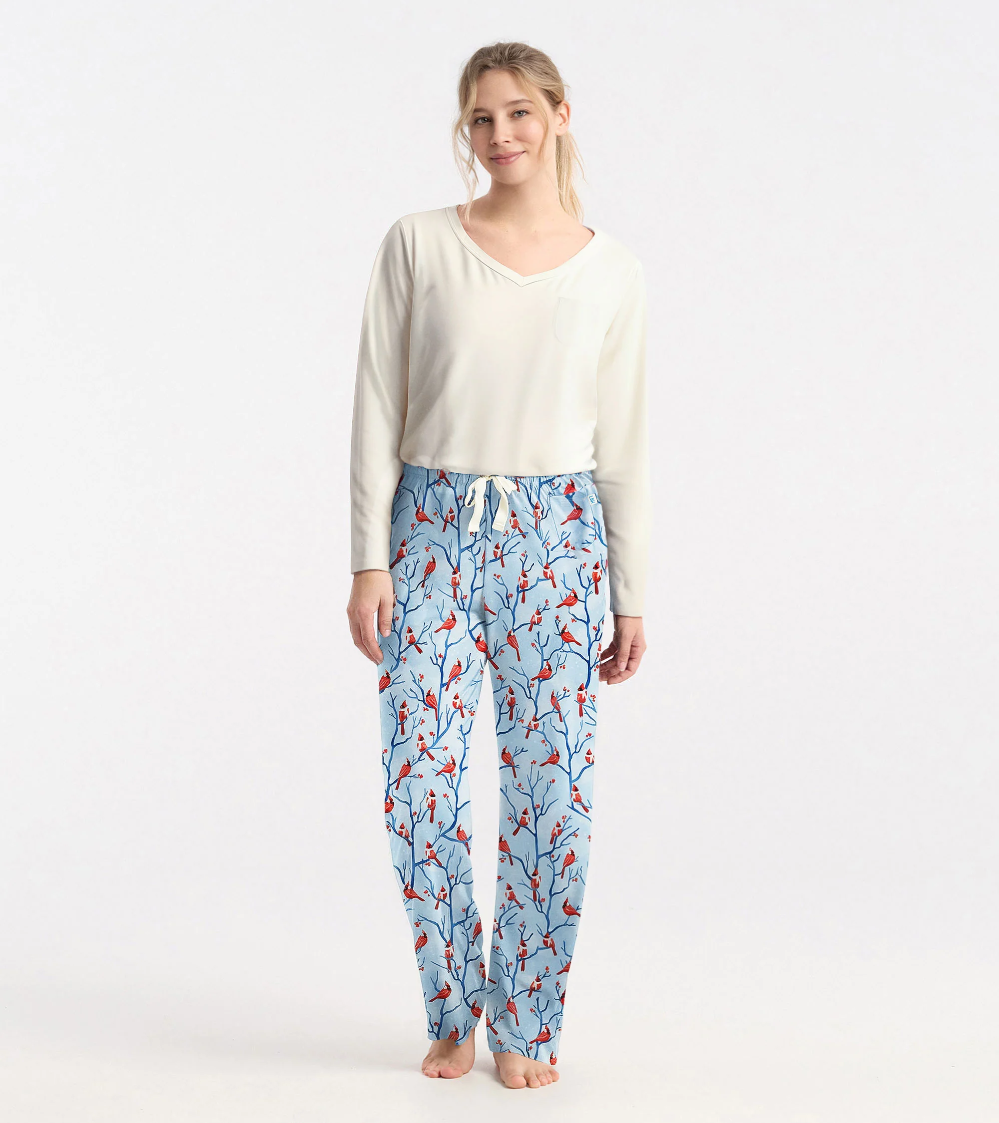 Women's Winter Cardinals Polyknit Pajama Pants - Image 2