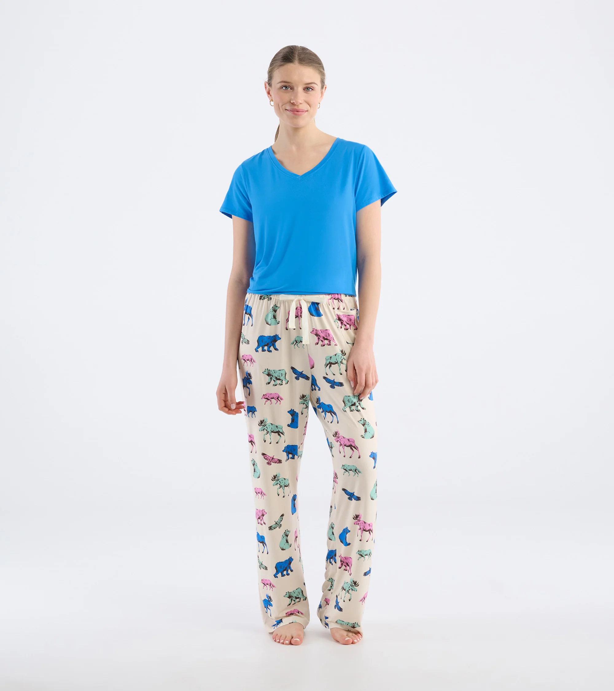 Women's Woodland Animals Polyknit Pajama Pants - Image 3