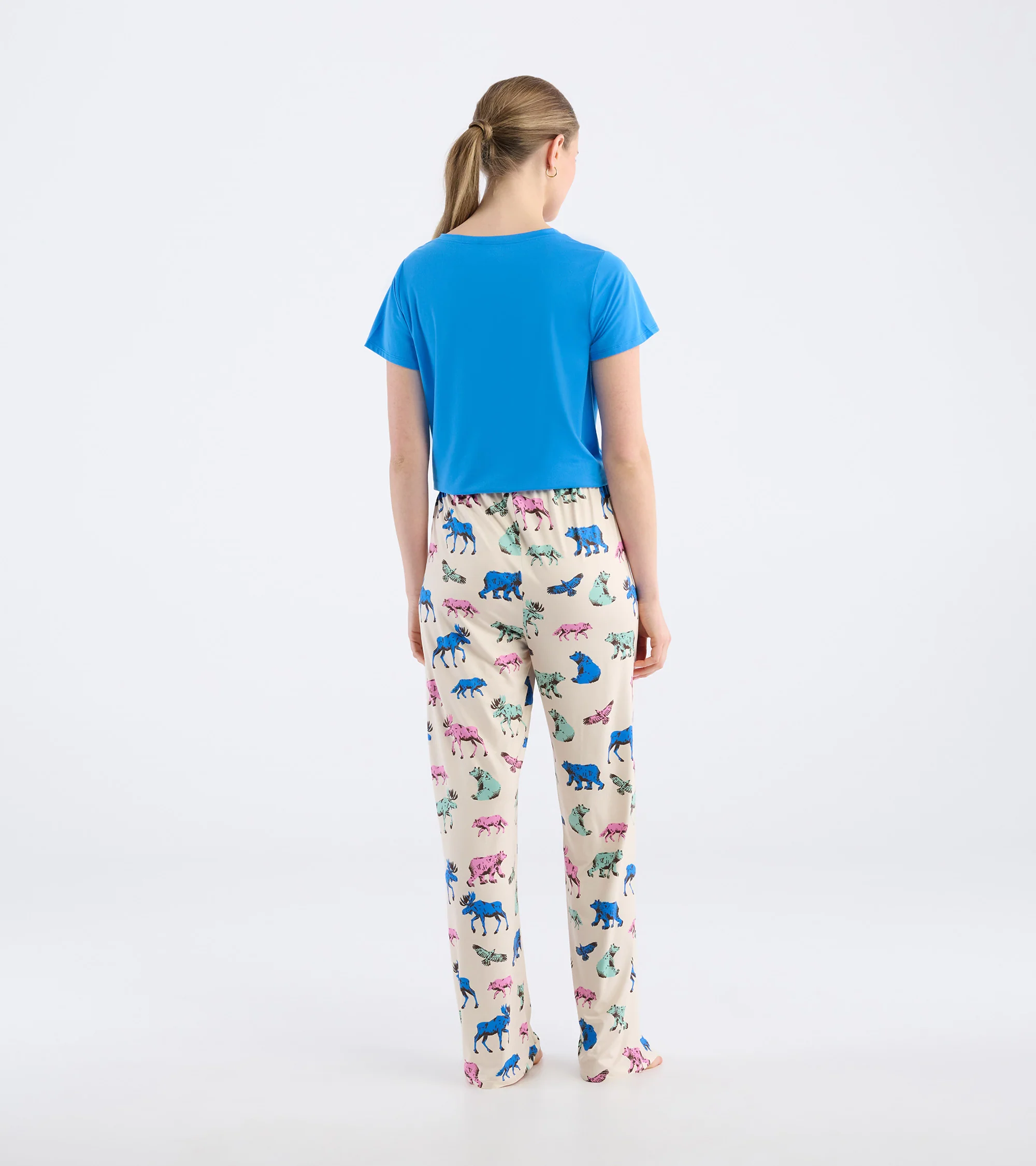 Women's Woodland Animals Polyknit Pajama Pants - Image 4