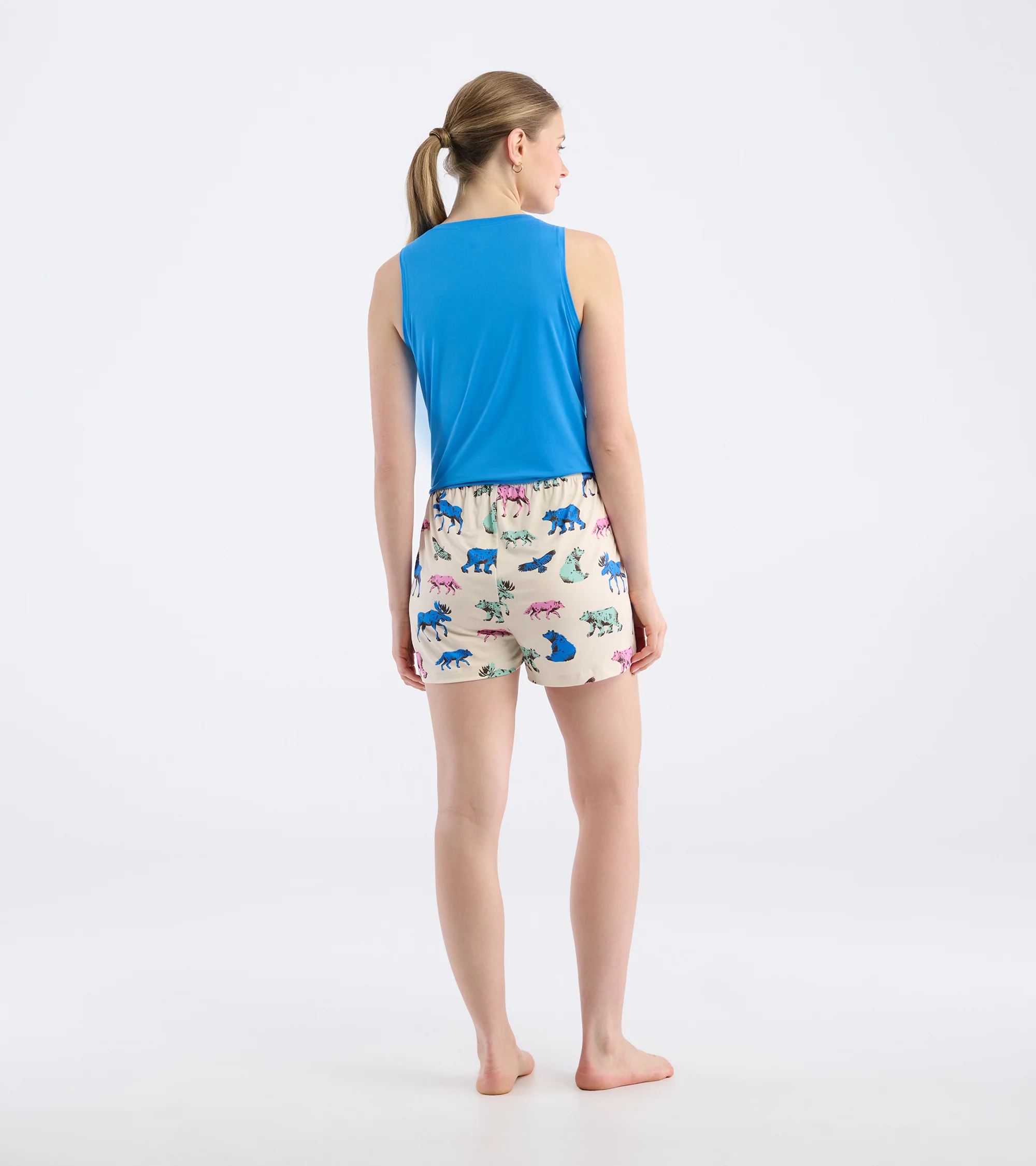 Women's Woodland Animals Polyknit Pajama Shorts - Image 4