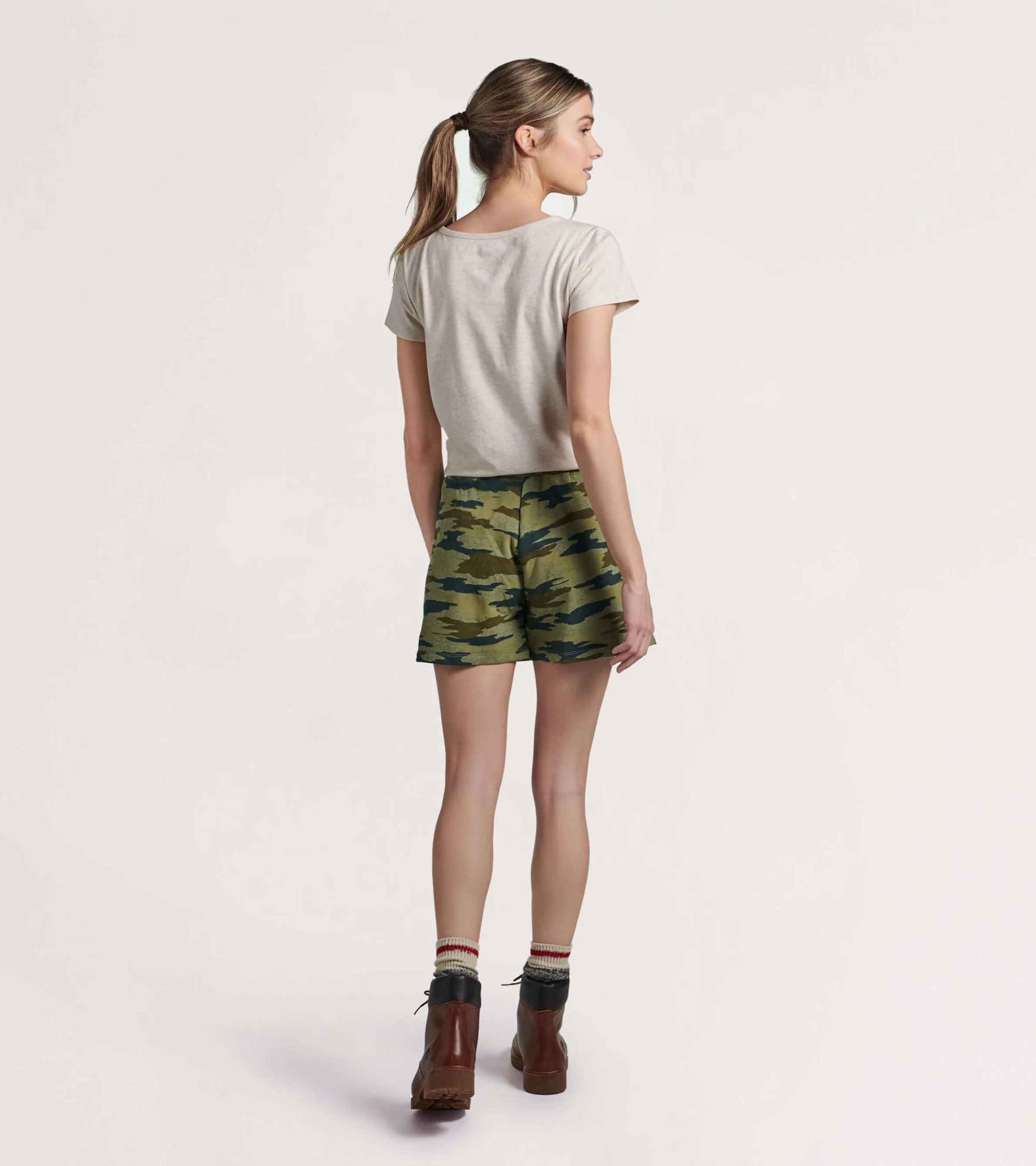 Woodland Camo Women's Heritage Shorts - Image 3
