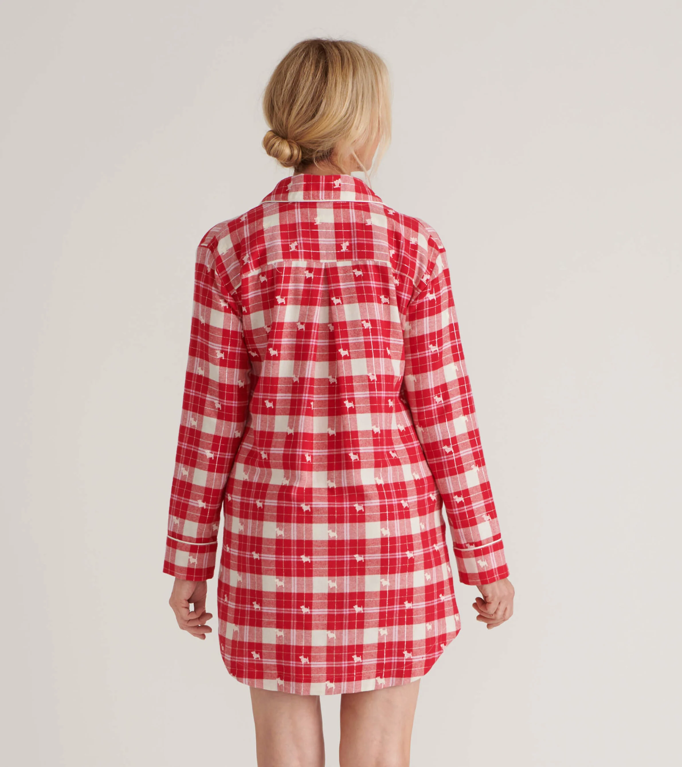 Women's Woofing Plaid Flannel Nightgown - Image 4