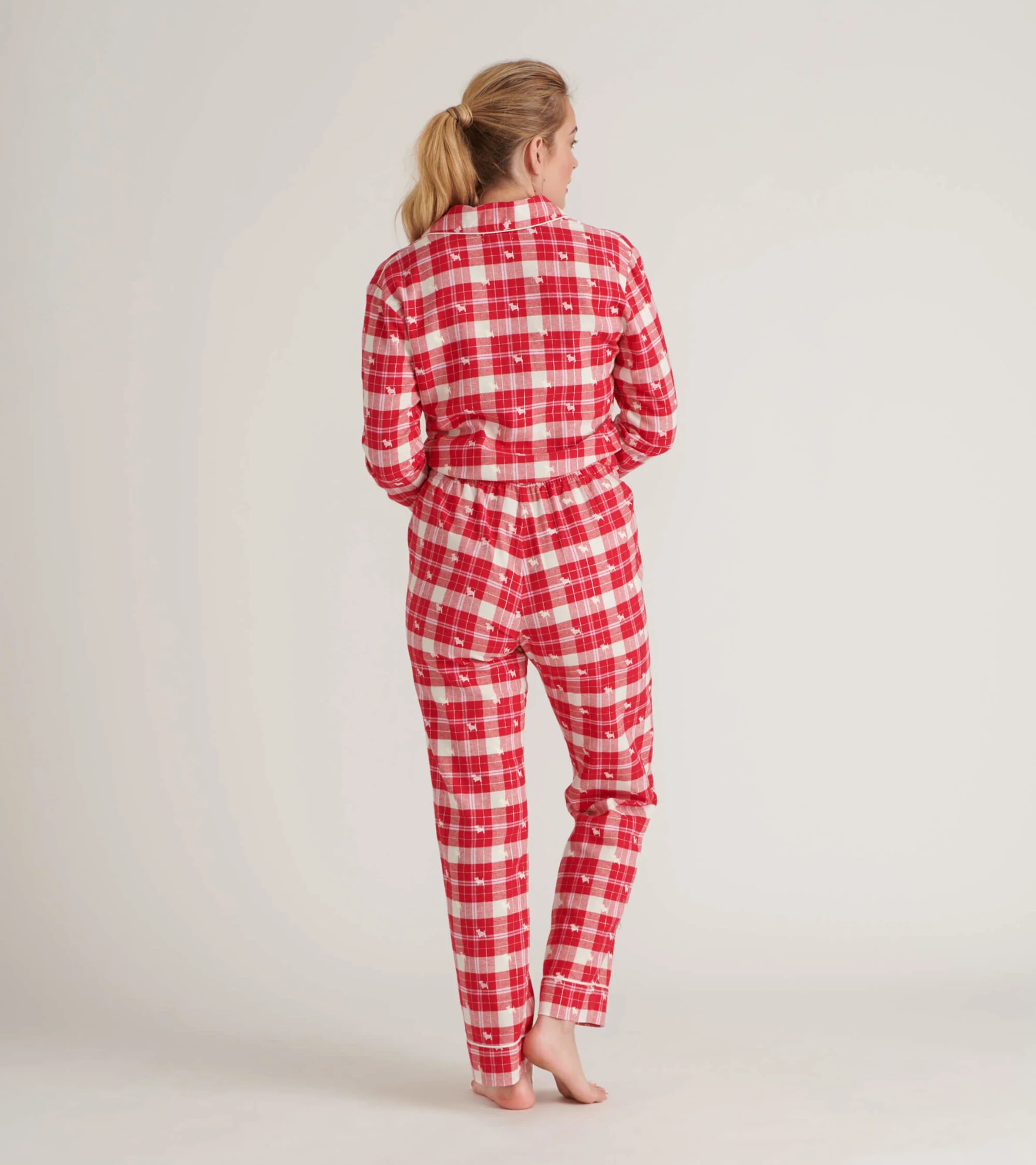 Women's Woofing Plaid Flannel Pajama Set - Image 3