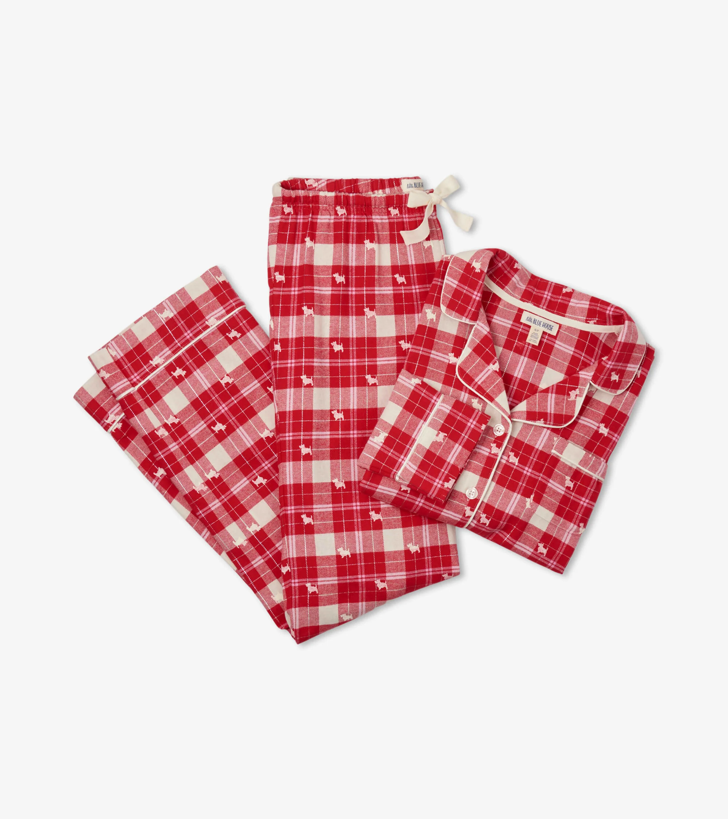 Women's Woofing Plaid Flannel Pajama Set - Image 4