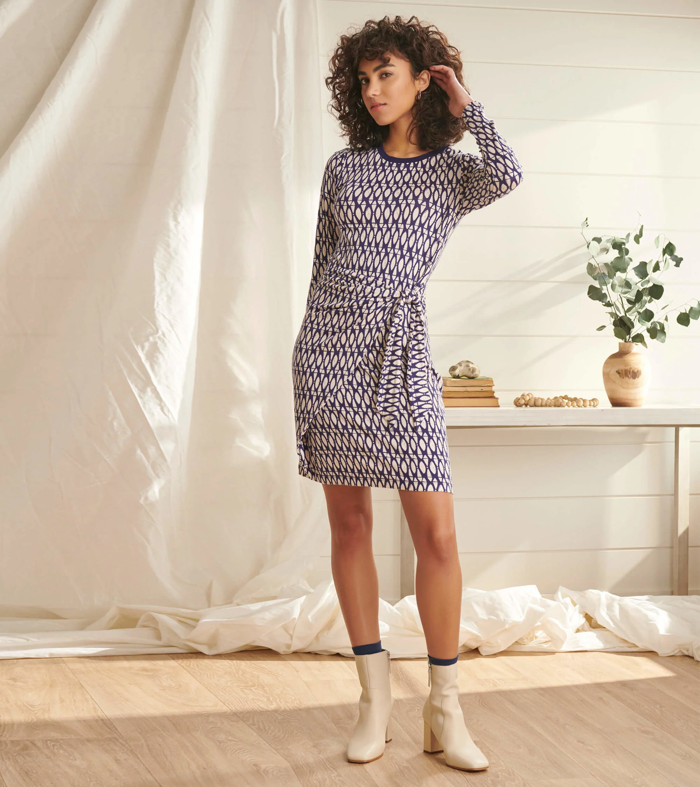 Wrap Dress - Geometric Cobblestone - Image 2