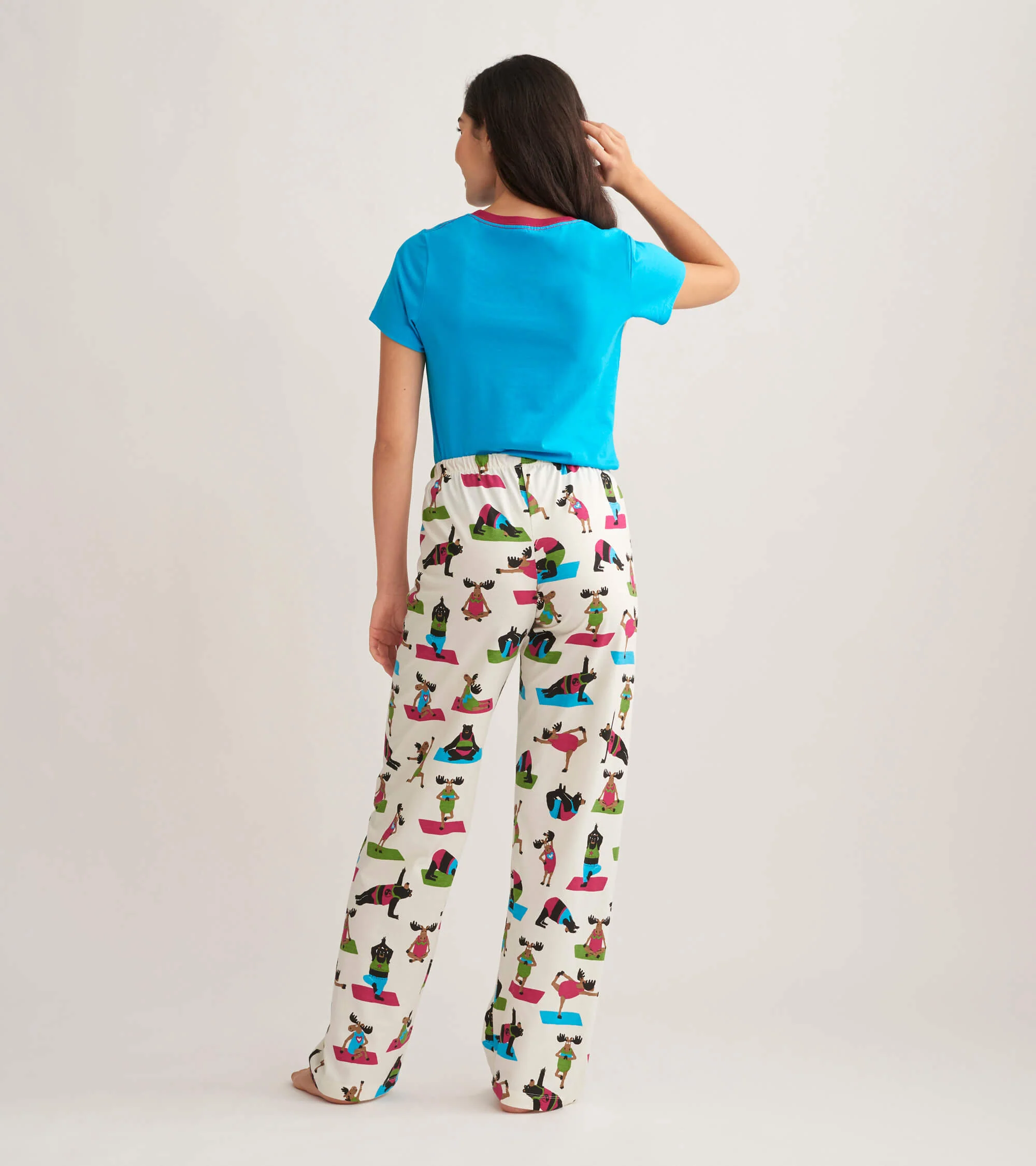 Yoga Bear Knit Women's Cotton Pajama Pants - Image 4