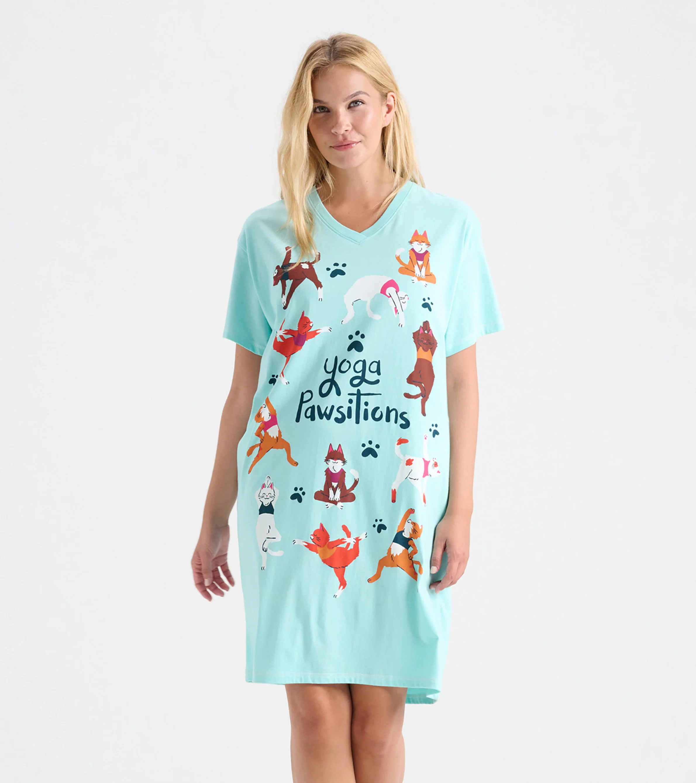 Yoga Pawsitions Women's Cotton Sleepshirt