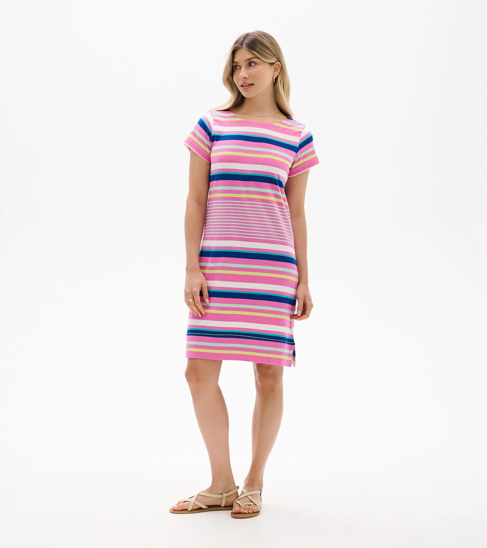 Zip-Back Tee Dress - Cheery Stripes - Image 3