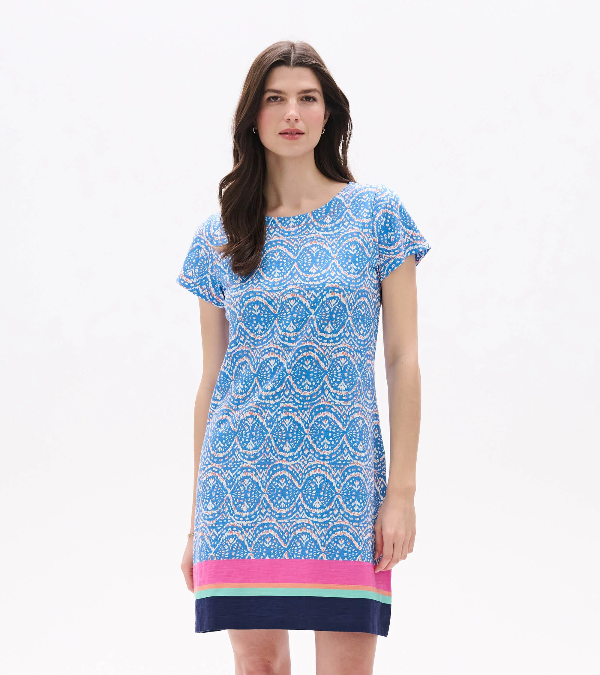 Zip-Back Tee Dress - Soft Ikat