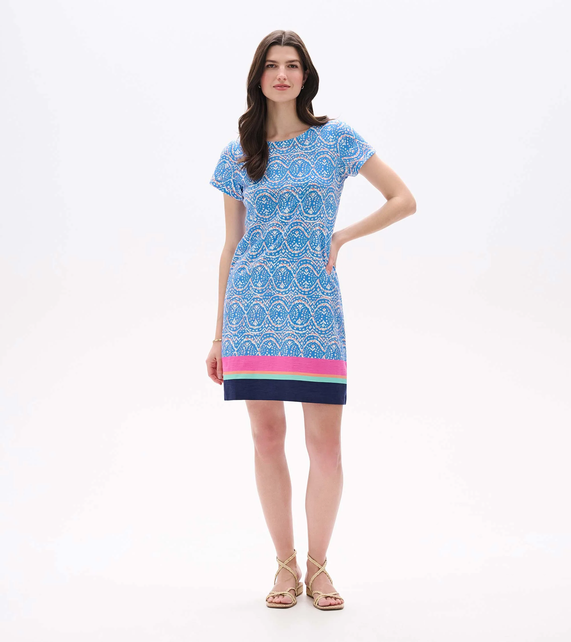 Zip-Back Tee Dress - Soft Ikat - Image 4