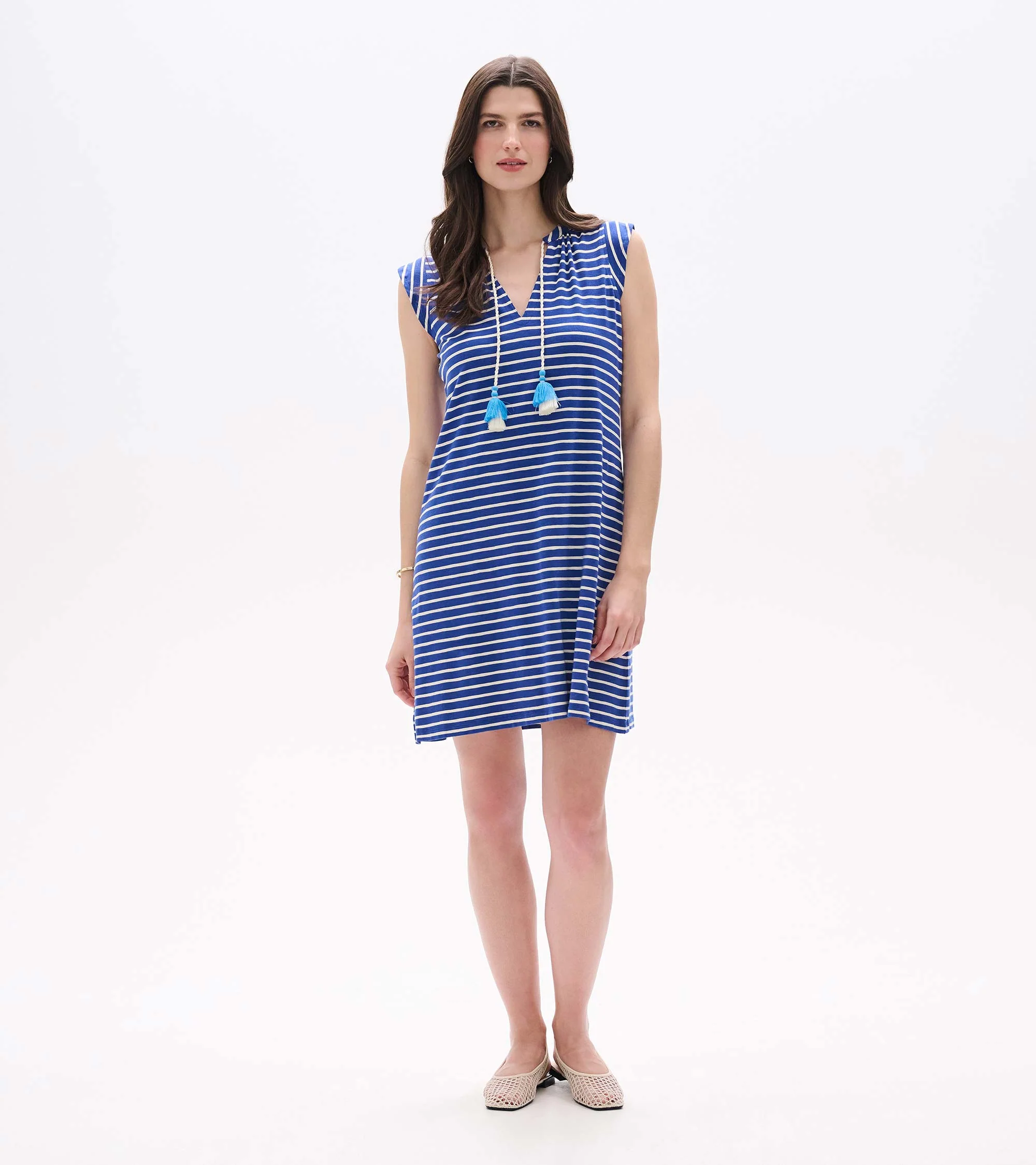 Zoey Tank Dress - Navy Stripes - Image 5